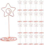 20PCS 3.35 Inch Table Number Stands - Place Card Holders for Wedding Centerpieces, Birthday Party, Photo Picture Frame Display (Star Shaped-Rose Gold)