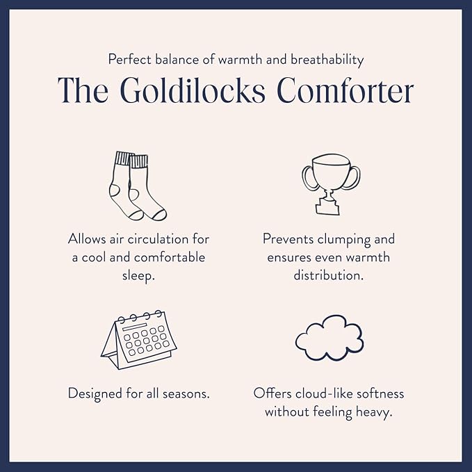 Brooklinen Ultra Warm Luxury Down Comforter, 100% Natural Canadian Duck Down Duvet Insert - 750 Fill Power, Baffle Box Construction, 100% Cotton Shell, Full/Queen Size Comforter