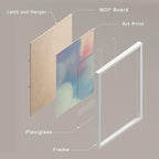 SIGNWIN Framed White Pastel Watercolor Rainbow Sky Clouds Wall Art, Set of 4 Abstract Geometric Wall Decor Prints, Nature Wilderness Wall D¨¦cor for Living Room, Bedroom - 12"x16" White