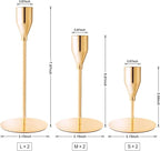 French Gold Taper Candle Holders for Wedding Table Centerpiece,Tall Taper Candlestick Holders Bulk Set of 6,Metal Candle Stick Holders for Dinning or Mantel Centerpiece,Party Home Decor