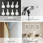 HPINUB Large Boho Wildflowers Canvas Framed Wall Art Set,Minimalist Vintage Flower Wall Decor,Beige Floral Botanical Artwork for Living Room Bedroom,Dining Room,Office -24"x36"x3