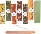 Folkulture Incense Sticks with Holder | Set of 6 (120) Fall Insence-Sticks with 45 Min Burn Time | Cedarwood, Amber Incenses | Organic, Non Toxic Fall Scents | Inscent-Stick or Fall Essentials