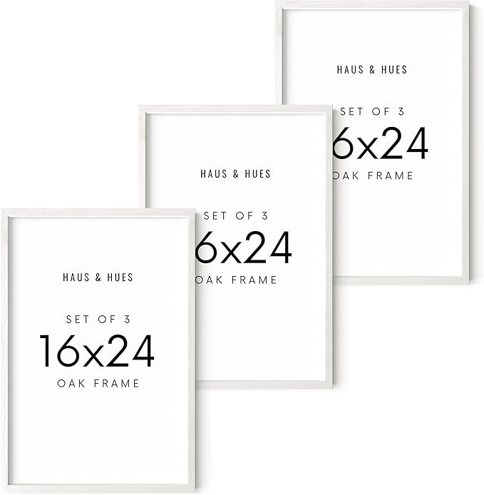 HAUS AND HUES Standalone White Oak Frame Set of 3-16x24