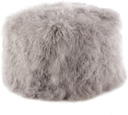 SARO LIFESTYLE Mongolian Lamb Fur Wool Pouf