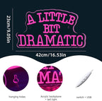 WLHOPE A Little Bit Dramatic Neon Signs for Wall Decor Adjustable Pink LED Lights Decorations for Party Club Living Room Bedroom Office Bar Home Creative Wall Decor