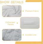 MeMoreCool Square Stuffed Pouf Ottoman Foot Rest, Floor Pouf Foot Stool with Foam Chunk Filling, Soft Stuffed Ottoman Footrest for Living Room, Off-White