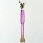 OMISHE 59in Wood Bead Garland with Tassels, Decorative Beads Decor, Farmhouse Wooden Beads Garland for Wall Hanging Home Festival Decor, Purple