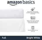 Amazon Basics Lightweight Pleated Bed Skirt, Full, Bright White, Solid