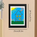 [4-Pack Kids Artwork Frames Changeable - Kids Art Frames Front Opening 8.5 x 11 Holds 150 Pics, Artwork Frames for Kids Art, Kids Art Frame Ideal for Portfolio, Pictures, Drawings (Black)