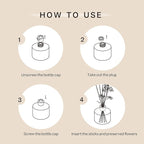 Cocorrína Premium Reed Diffuser Set with Preserved Baby's Breath & Cotton Stick Lavender Thyme | 6.7oz Scent Fragrance Lavender Oil Diffuser for Bedroom Bathroom Home Décor