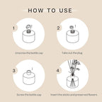 Cocorrína Premium Reed Diffuser Set with Preserved Baby's Breath & Cotton Stick Coconut Lime | 6.7oz Scent Fragrance Oil Diffuser for Bedroom Bathroom Home Décor