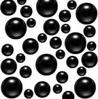 300Pcs Pearl Vase Filler, Black No Hole Faux Pearl Beads for Centerpieces Vases, Candle Centerpieces, Wedding Birthday Party Home Decor 8/10/14/20mm