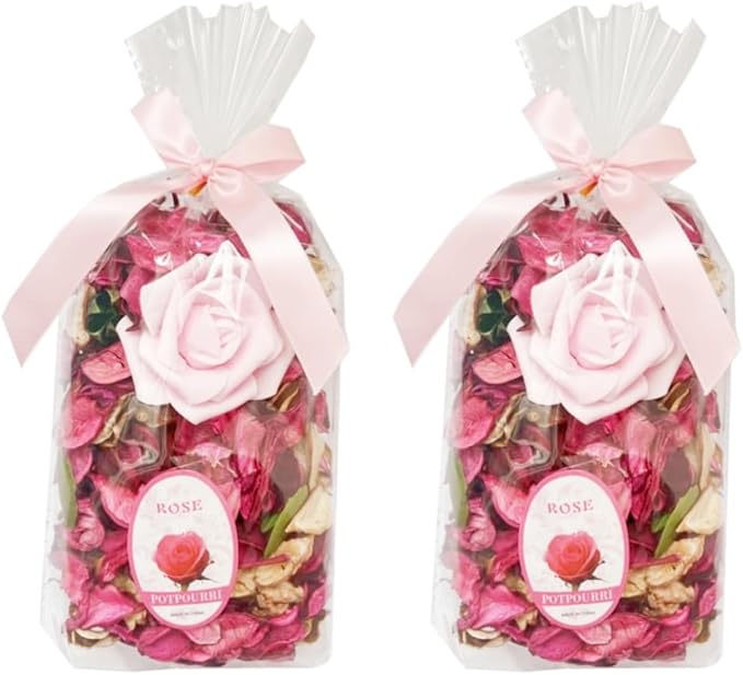 Potpourri Bags,Home Fragrance Sachet Petal,Potpourri Bowl Filler,vase Filler for Families, Weddings, Cars, Coffee Shops, etc Decoration, 2 Bags/10oz (Rose)