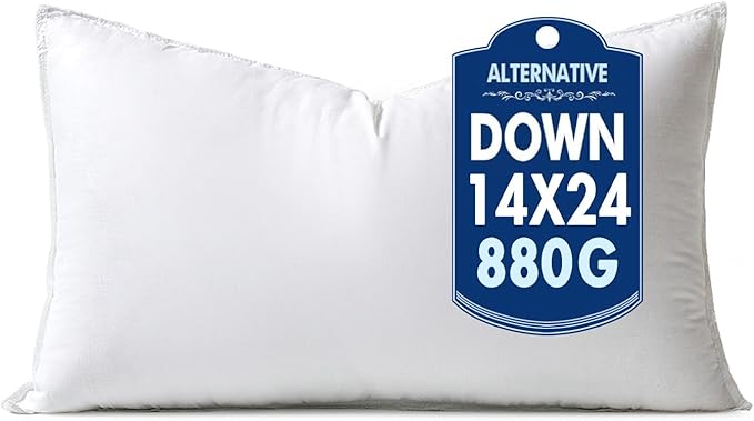 MIULEE 14x24 Down Alternative Pillow Insert Decorative Throw Pillow 14 x 24 Inch Body Bed Sleeping Ultra Soft Fluffy Form for Sofa Couch Bed