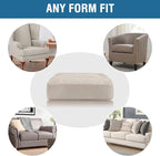 H.VERSAILTEX Velvet Stretch Couch Cushion Cover Plush Cushion Slipcover for Chair Loveseat Sofa Cushion Furniture Protector Seat Cushion Sofa Cover (2 Piece Medium Sofa Cushion Covers, French Oak)