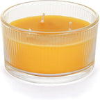 3-Wick Beeswax Candle in Glass, Elegant and Natural Home Lighting,Unscented Beeswax-Raw, 4.7oz