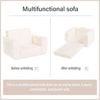Welnow 2-in-1 Kids Sofa Chair, Convertible Toddler Chair Flip Out Children Sofa Chair Folding Kids Play Sofa with Side Pockets & Removable Cover Armrest Chair for Girl or Boy