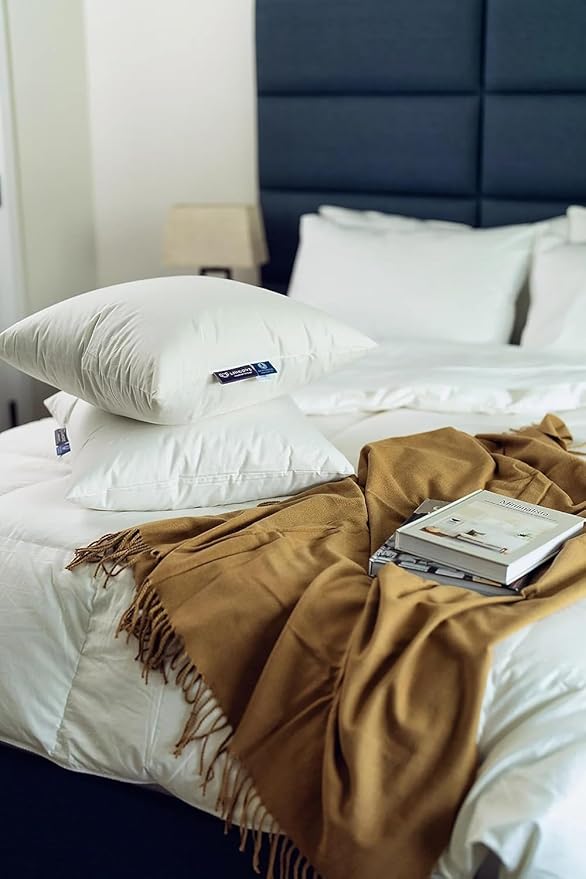 Lincove Euro Throw Pillow Insert Square 20"x20" Pillow – Made in Canada, 100% Cotton Shell, Down Alternative Filling, Vegan-Friendly, Hypoallergenic - Decorative Couch Pillows, 2 Pack