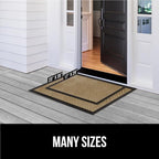 GORILLA GRIP 100% Waterproof All-Season WeatherMax Doormat US Designed Natural Rubber, Stain and Fade Resistant, Low Profile Indoor Outdoor Door Mats, Easy Clean Patio Mat, 23x35, Beige Diamond