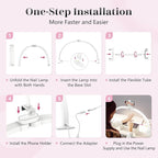 Yokilly Half Moon Light for Nail Desk: 23" Foldable Half Moon Desk Lamp with Phone Holder for Beginner - Arch Nail Tech Light with 3 Color Modes & 10 Brightness for Manicure Salon (White, Small)