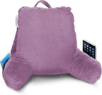 Nestl Reading Pillow Standard Bed Pillow, Back Pillow for Sitting in Bed Memory Foam Chair Pillow, Reading & Bed Rest Pillows Lavender Dream Back Pillow for Bed, Bed Chair Arm Pillow with Pockets