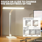 Desk Lamp with USB A+C Dual Charging Port, 23W 1000LM DC Adapter LED Dsek Light for Office Home, Eye-Caring Desk Light 3 Brightness Lamp for Computer, Video Conferencing, Workbench, Crafting, Reading