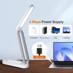 LED Desk Lamp for Office Home & Battery Operated Lamp Rechargeable Lamp Foldable & Portable Light, LED Desk Light Strip, 3 Brightness Dimmable Small Desk Lamp Wireless Reading Lamp(2PACK)