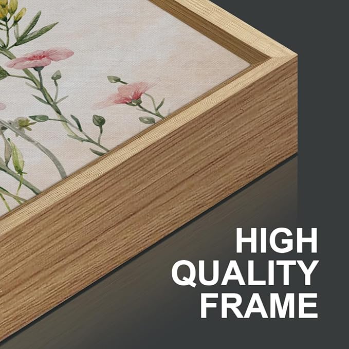 SIGNINART Watercolor Wildflower Framed Canvas Wall Art Set of 3, Boho Botanical Spring Floral Wall Decor, Colorful Minimalist Plant Art Prints for Farmhouse Living Room, Bedroom, Office, Bathroom 16"x24"