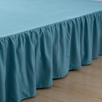 Bed Skirt Queen Size Ruffled Bed Skirt with Split Corners, 14 Inch Drop Dust Ruffle Bed Skirt with Platform, Teal Blue, 14''Queen