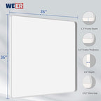 WEER White Bathroom Mirror 36X36 Inch, Rounded Rectangle White Metal Frame Mirror, Matte White Bathroom Vanity Mirror with Tempered Glass, Anti-Rust, Hangs Horizontally or Vertically