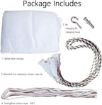 Bed Canopy, Canopy Bed Curtains Bed Drapes for Full Queen King Size Bed Mosquito Net Bed Canopy Curtains for Patio Indoor Outdoor Room Decor Screen Netting Canopy Curtains White