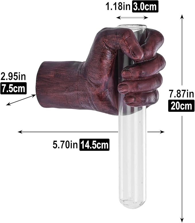 Wall Sculptures, Hand Vases Home Decor, Wall Mount Art Sculpture, Unique Wall Art Statue, Funky Flower Vase Decorations, Modern Eclectic Hanging Decor,Glass Test Tube Vase