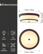 12 inch Flush Mount Ceiling Light, 2-Light Close to Ceiling Light Fixtures with Oil Rubbed Bronze Finish for Bathroom Bedroom Kitchen Hallway (Oil Rubbed Bronze)