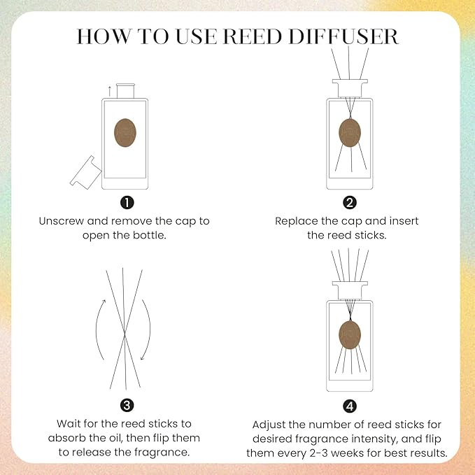 M&SENSE 10.14 oz Large Reed Diffuser Set | Rose Princess Scent Oil Diffuser with Sticks | Hotel Collection Non-Toxic Essential Oil |for Bedroom Bathroom Living Room