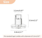 NUPTIO Glass Candle Stick Holder: Set of 10 Clear Small Taper Candlestick Holders for Tapered Candles Bulk Crystal Short Tapers Candlesticks Candleholder for Dining Table Fireplace Mantle Decor