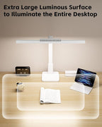 LED Desk Lamp for Home Office with Base, Dimmable Eye-Caring Computer Light with Memory & Timer Functions, Flexible Gooseneck Touch Control Architect Desk Light for Reading, Study, Workbench (White)