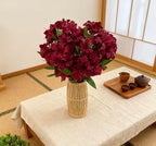 10-Bud Artificial Lily Flowers, 4 Pcs Fake Outdoor Flowers, UV Resistant Faux Flowers for Outdoor Planters, Silk Flowers for Wedding Decoration (Red)