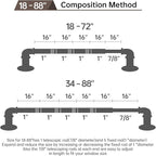 Brushed Gold Curtain Rods 18 to 88 in,Wraparound Curtain Rods,Adjustable Length,1 in Diameter Pipe,Wall or Ceiling Mounted,for Bedroom and Living Room (Brushed Gold 18” to 88”)