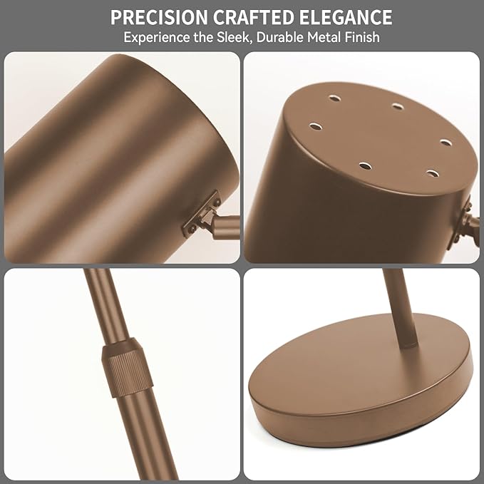 Arc Floor Lamp for Living Room with Timer, Stepless Dimmable,Height Adjustable Modern Reading Standing Lamps for Living Room,Reading Room,Office,LED Bulb Included (Brown-DM)