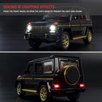 1/32 Scale Die-Cast Car Model Collectible Vehicle, Zinc Alloy Pull Back Toy Car with Sound and Light, Suitable for Adults, Boys and Girls (Black)