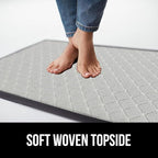 GORILLA GRIP 100% Waterproof All-Season WeatherMax Doormat US Designed Natural Rubber, Stain and Fade Resistant, Low Profile Indoor Outdoor Door Mats, Easy Clean Patio Mat, 23x35, Light Gray