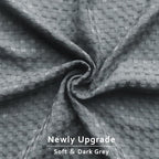 MIYE Pleated Waffle Weave Bed Skirt, Tailored Dust Ruffle 16 Inch Drop Easy Fit, Machine Washable (Dark Grey, TwinXL - 16" Drop)