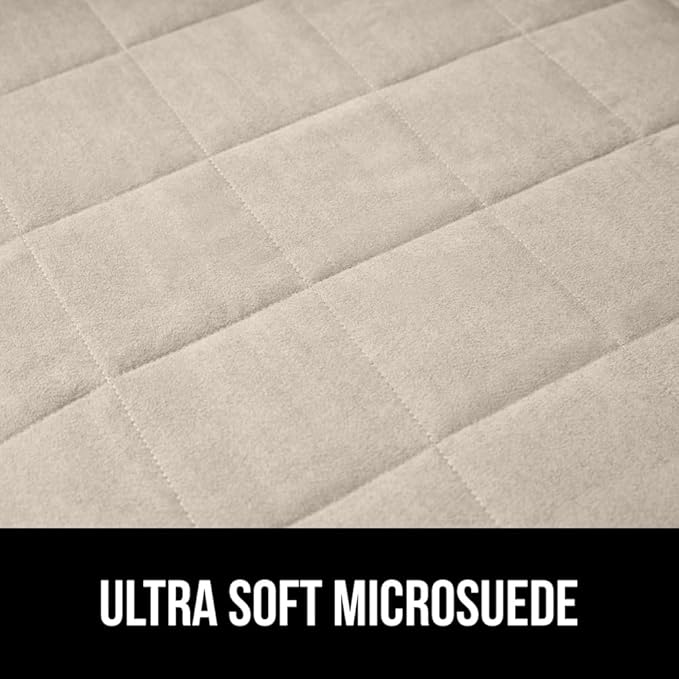 GORILLA GRIP Patented Waterproof Slip-Resistant 23" Chair Protector Cover, for Leather or Fabric Couch Cushion, Large Microsuede Furniture Covers Dogs Pets Machine Washable Slipcover, Taupe