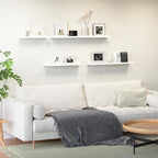 47.2 Inches Long Floating Shelves, 2 Set Modern Wall Shelf for Bedroom, Nursery Book Shelf with Lip, Picture Ledge Shelf for Wall Decor Living Room Bathroom Kitchen - White