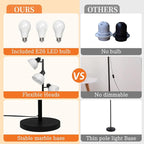 63" Modern 3-Head Adjustable Floor Lamp, Flexible Gooseneck Standing Lamp with Glass Shades for Living Room, Bedroom & Office,3x9W E26 LED Bulbs Included, Weighted Base