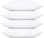 SILUI Pillows Queen Size Set of 4 Pack Soft Medium Support Hypoallergenic Plush Down Alternative Bed Pillow for Back, Stomach or Side Sleepers,20x30in