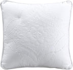 Cozy Line Home Fashions 6 Piece Daybed Cover Set, Solid White Chic Medallion Trendy Damask Quilting All Season Luxury Bedding with Bedskirt, Matching Shams, Decorative Pillow