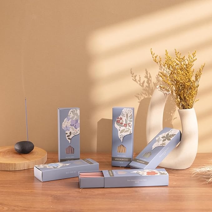 Incense Sticks (Mugwort), 120 Sticks, Korean Incense Stick, Over 90% Natural Scents, Premium Quality, Green (Mugwort)