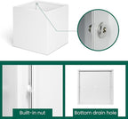 White Steel Planter Square Outdoor Planters Galvanized Steel Planter Box Indoor Metal Large Planters Cube Heavy Duty Flower Pot 32 Inch Modern Commercial Residential for Trees Patio Deck Yard Garden