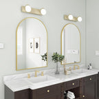 BEAUTYPEAK Wall Mounted Mirror, 26 inch x38 inch Arch Bathroom Mirror, Gold Vanity Wall Mirror w/ Metal Frame for Bedroom, Entryway, Living Room